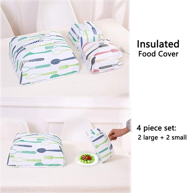 HinchJone Insulated Food Covers 4 Pieces Foldable Cover for Food Collapsible Food Tent Kitchen Restaurant Picnic - Image 3